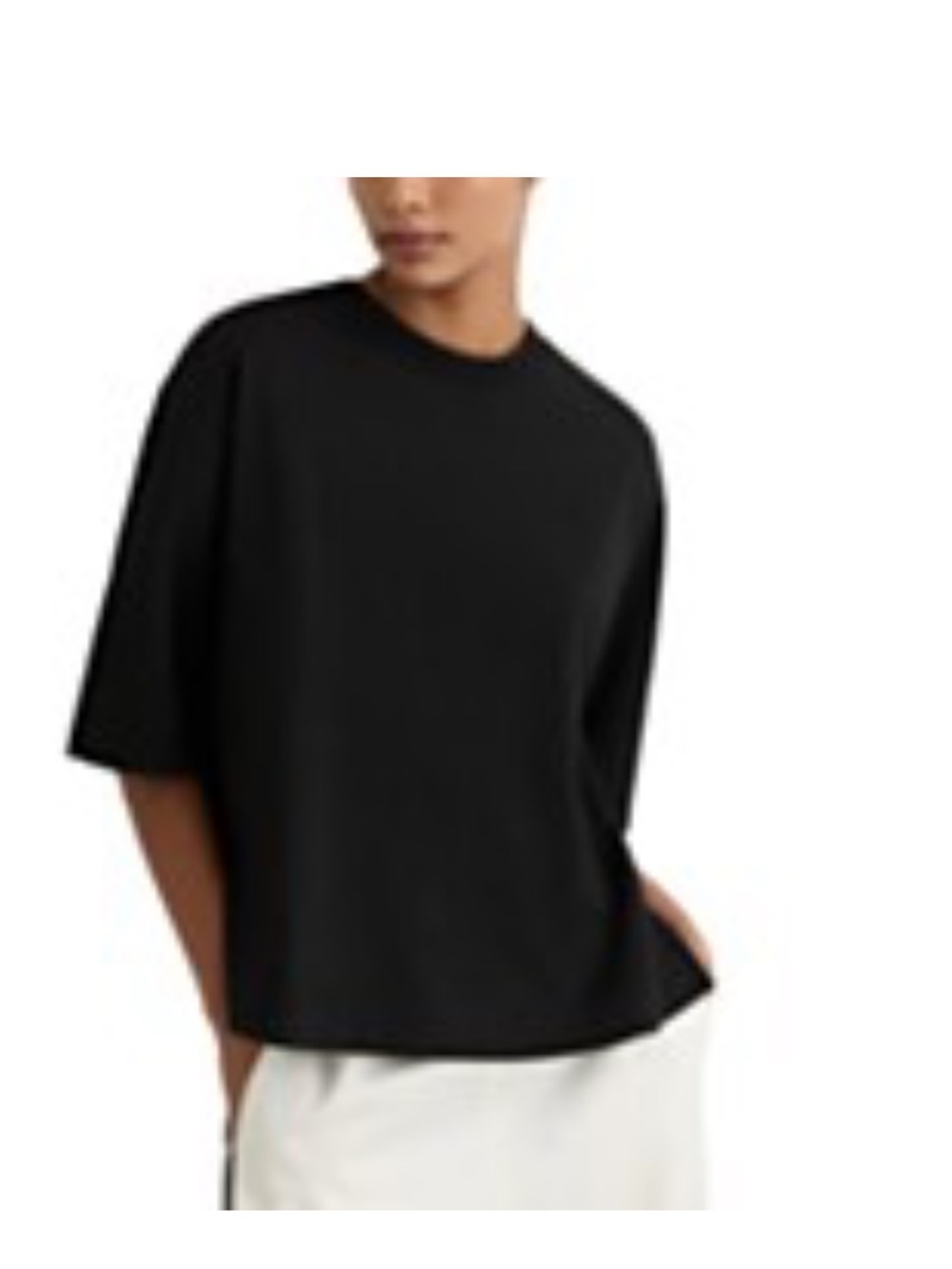 New with Tags Reiss Lara Tee Classic Black Boxy Short-Sleeve Top